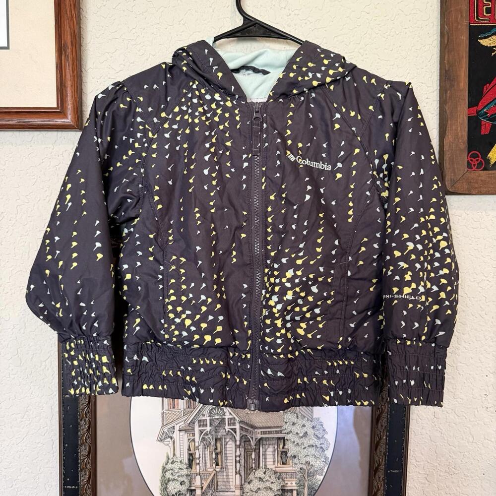 Vintage 00s Columbia Windbreaker Size 6 Gray Full Zip Hooded Lined Jacket Girls